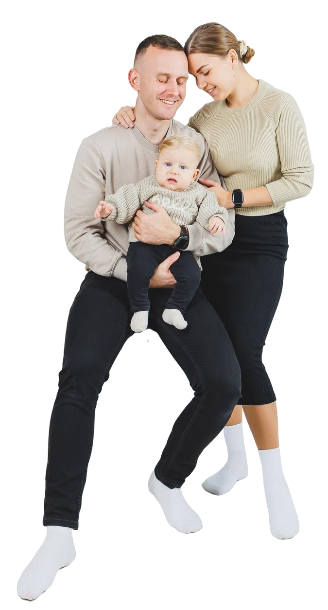 Family with a newborn at home